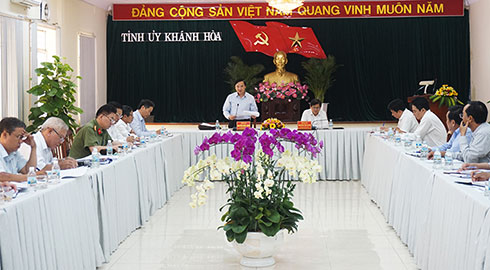 Ban Thường vụ Tỉnh ủy Khánh Hòa: Góp ý dự thảo Báo cáo chính trị trình Đại hội Đảng bộ tỉnh lần thứ XVIII